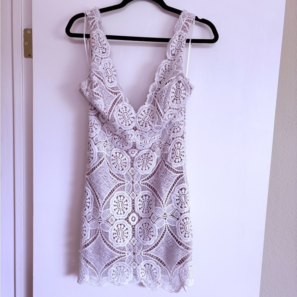 Princess Polly White Lace Mini Dress